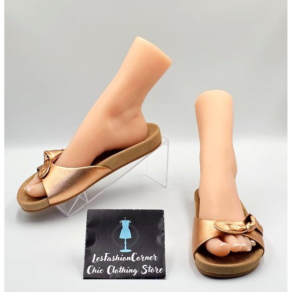Jack Rogers Womens Metallic Bronze Leather Dorothy Knotted Bow Sandals Sz 8 2495 - Picture 1 of 16